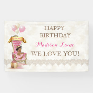 Ethnic Prinses Royal Throne Girl Pink Gold Spandoek