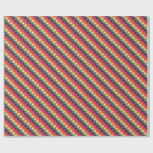 Ethnic Red Yellow Oranje Navajo Block Pattern Cadeaupapier (Vlak)