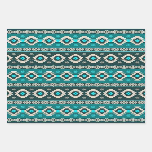 Ethnic Southwestern Geometric Pattern Wrapping Pa Inpakpapier Vel (Voorkant 3)
