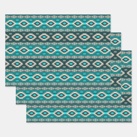 Ethnic Southwestern Geometric Pattern Wrapping Pa Inpakpapier Vel (Set)