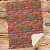  Ethnic Striped Throw Blanket in Burgundy 
