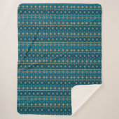 Ethnic Striped Throw Blanket in Ocean Blue (Voorkant)