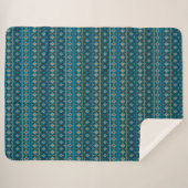 Ethnic Striped Throw Blanket in Ocean Blue (Voorkant (horizontaal))