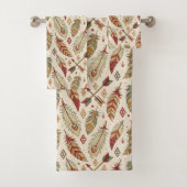 Ethnic Towel Feathers and Arrows for Boho Style Bad Handdoek (Insitu)