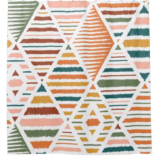 Ethnic Tribal Argyle Seamless Pattern. Traditional Douchegordijn (Voorkant)