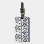 Ethnic Tribal Aztec Elephant Patroon Bagagelabel (Voorkant verticaal)
