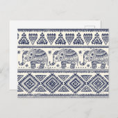 Ethnic Tribal Aztec Elephant Patroon Briefkaart (Voorkant / Achterkant)