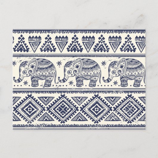 Ethnic Tribal Aztec Elephant Patroon Briefkaart (Voorkant)