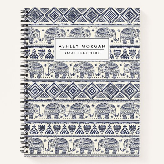 Ethnic Tribal Aztec Elephant Patroon Notitieboek (Voorkant)
