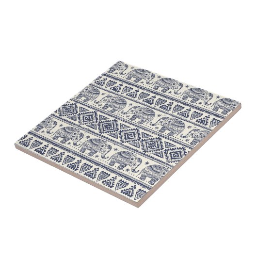 Ethnic Tribal Aztec Elephant Patroon Tegeltje (Zijkant)