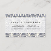 Ethnic Tribal Aztec Elephant Patroon Visitekaartje (Achterkant)