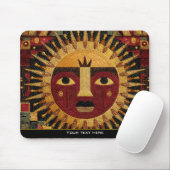 Ethnic Tribal Celestial Mandala Sun Face Mosaic Muismat (Met muis)