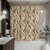 Ethnic Tribal Curtain Arrows and Feathers Design Douchegordijn