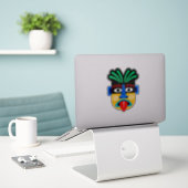 Ethnic Tribal Mask Sticker (Laptop op bureau)