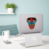 Ethnic Tribal Mask Sticker (Laptop op bureau)