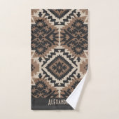 Ethnic Tribal Mudcloth Black & Tan Bad Handdoek (Handdoek)