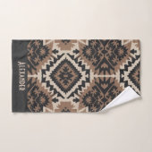 Ethnic Tribal Mudcloth Black & Tan Bad Handdoek (Handdoek)