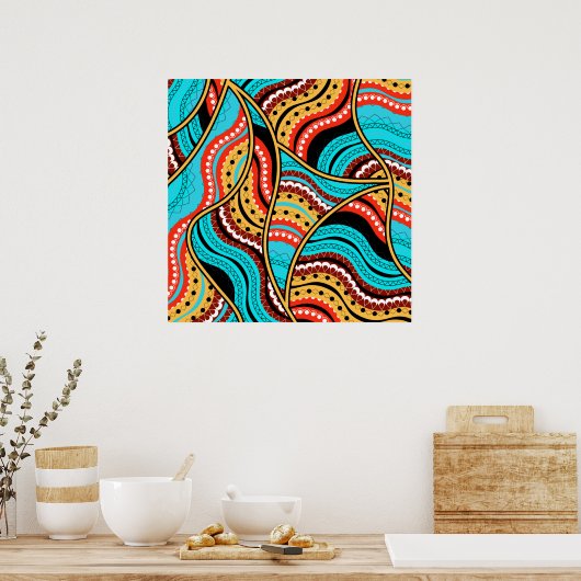 Ethnic Tribal Pattern Art Poster (Keuken)