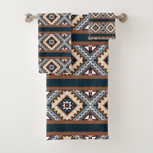 Ethnic Tribal Pattern Bath Towel Set Bad Handdoek (Insitu)