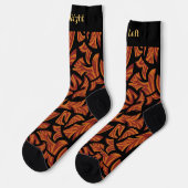 Ethnic Tribal Pattern Oranje Brown Black Socks Sokken (Links)