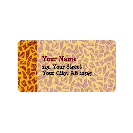 Ethnic Tribal Pattern Oranje Brown Yellow Etiket (Voorkant)