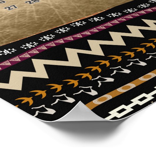 Ethnic Tribal Stripes 2026 Wall Calendar Poster (Hoek)