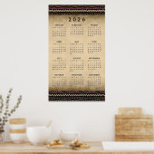 Ethnic Tribal Stripes 2026 Wall Calendar Poster (Keuken)