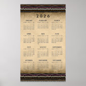 Ethnic Tribal Stripes 2026 Wall Calendar Poster (Voorkant)