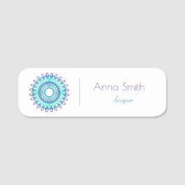 Ethnic Turquoise Mandala Naamplaatje