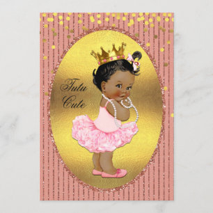 Ethnic Tutu Cute Faux Gold Foil Glitter Confetti Kaart