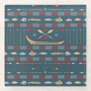 Ethnic Vist Patroon Glazen Onderzetter