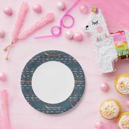 Ethnic Vist Patroon Papieren Bordje (Feest)
