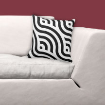 Ethnic White Wave Pattern Black