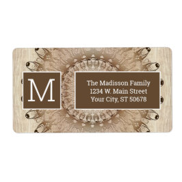 Ethnic Wooden Mandala Style Etiket