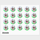  ethnisch prinses en onicorn Castle Ronde Sticker (Vel)