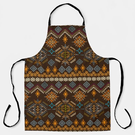 Ethno naadloos patroon. Etnisch boho-siermiddel. T Schort (Voorkant)