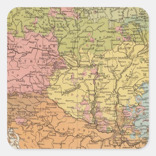 Ethnog Austria Hongarije Vierkante Sticker (Voorkant)