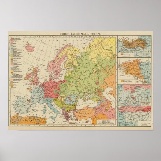 Ethnografisch Europa Poster (Voorkant)