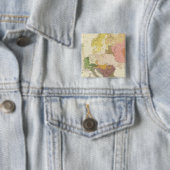 Ethnografisch Europa Vierkante Button 5,1 Cm (In situ)