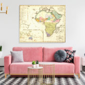Ethnografische kaart van Afrika Canvas Afdruk (Insitu (Woonkamer))
