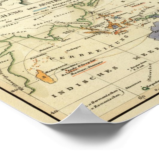 Ethnografische kaart van Afrika Poster (Hoek)