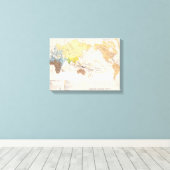 Ethnografische kaart van de wereld canvas afdruk (Insitu (Houten vloer))