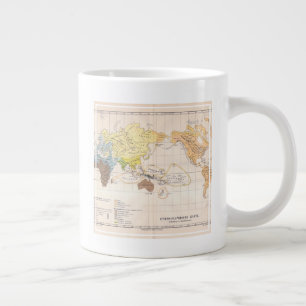 Ethnografische kaart van de wereld grote koffiekop
