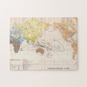 Ethnografische kaart van de wereld legpuzzel