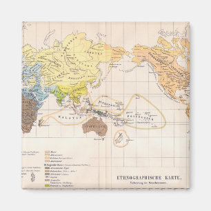 Ethnografische kaart van de wereld magneet