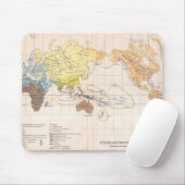 Ethnografische kaart van de wereld muismat (Met muis)