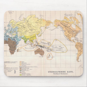 Ethnografische kaart van de wereld muismat