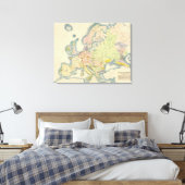Ethnografische kaart van Europa Canvas Afdruk (Insitu (Slaapkamer))