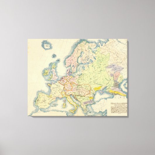 Ethnografische kaart van Europa Canvas Afdruk (Voorkant)