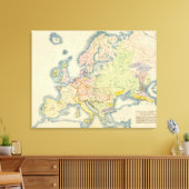 Ethnografische kaart van Europa Canvas Afdruk (Insitu (Woonkamer))